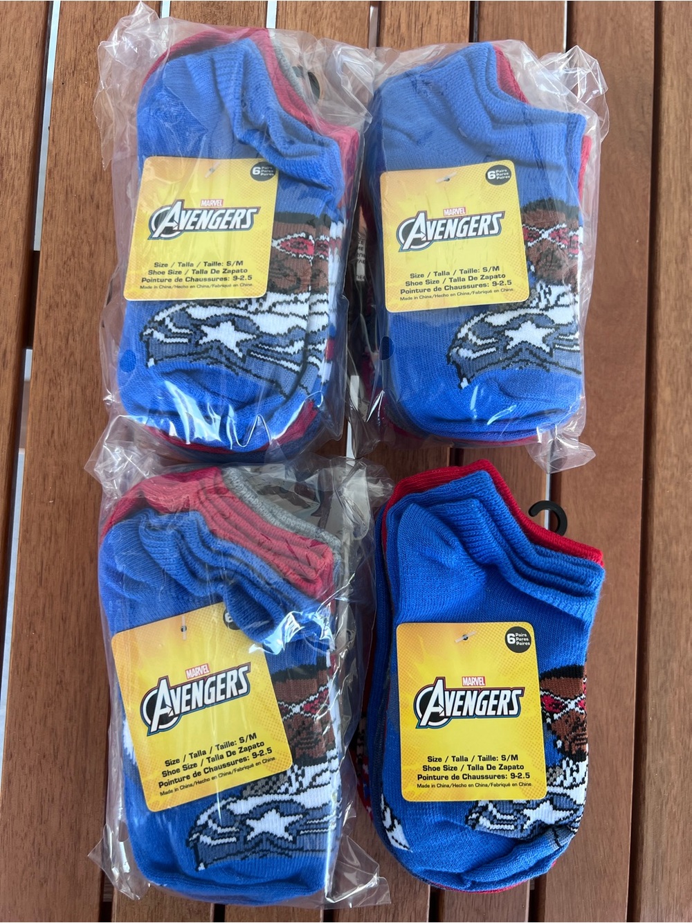 Marvel Avengers NWT 24 Pair Toddler Ankle Socks 4x6 Pack Size S/M Shoe Sz 9-2.5